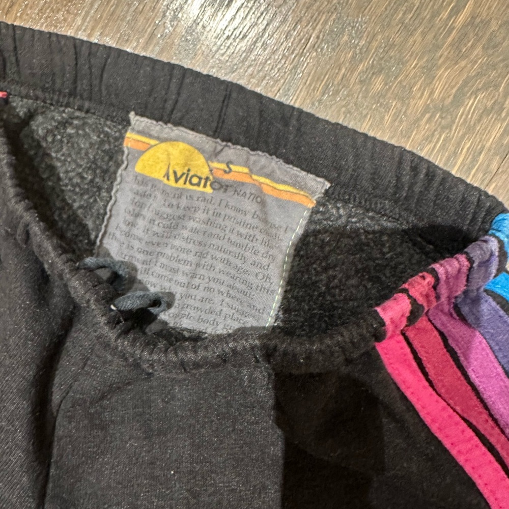 Aviator Nation Black and Multicolor sweatpants